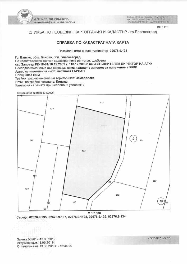 Земеделска земя в гр. Банско