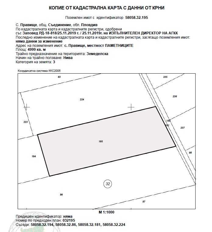 Земеделска земя Правище