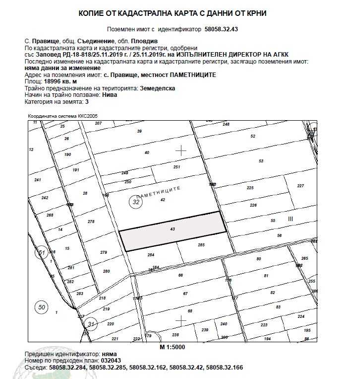 Земеделска земя Правище