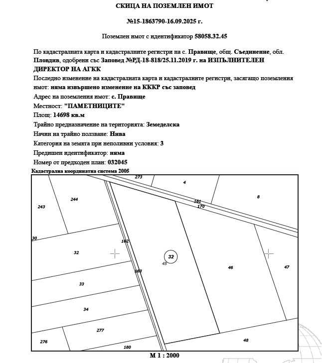 Земеделска земя Правище