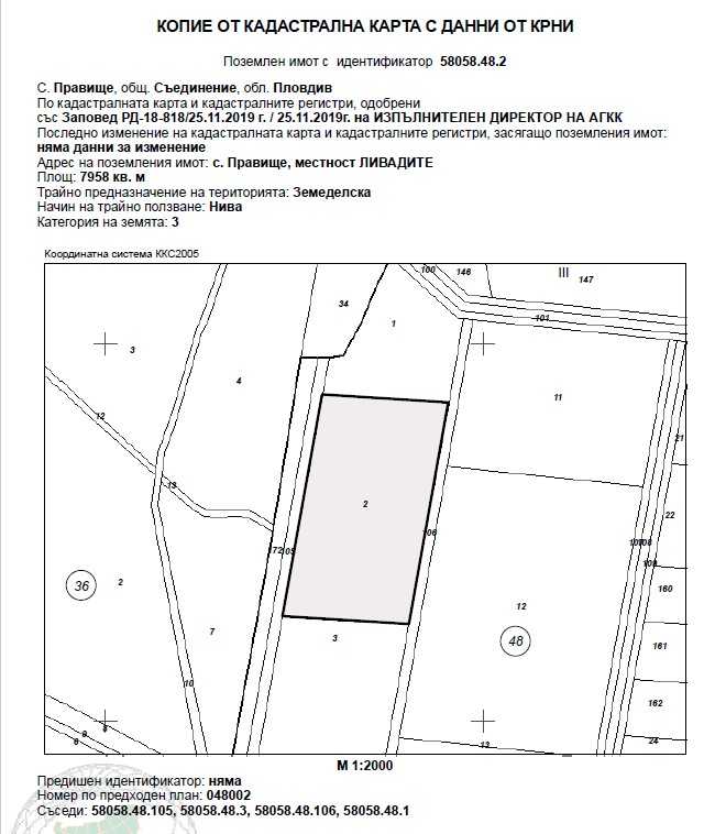 Земеделска земя Правище
