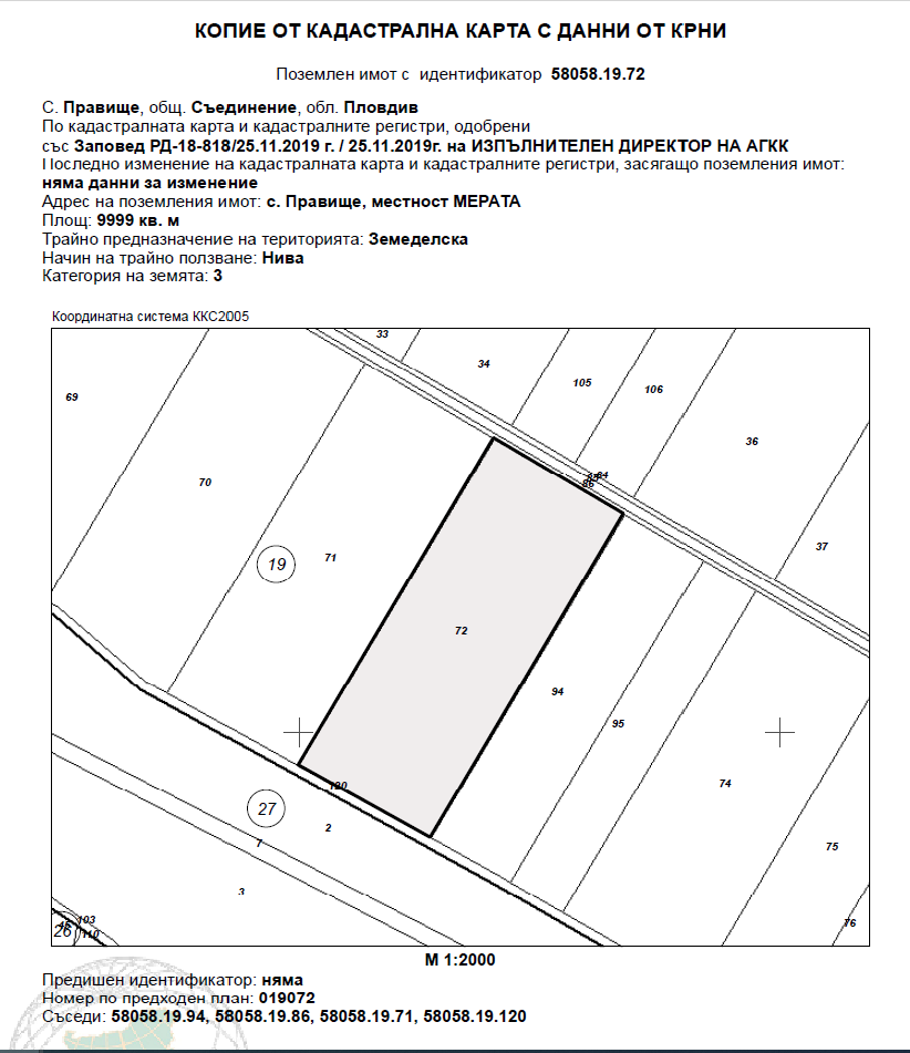 Земеделска земя Правище