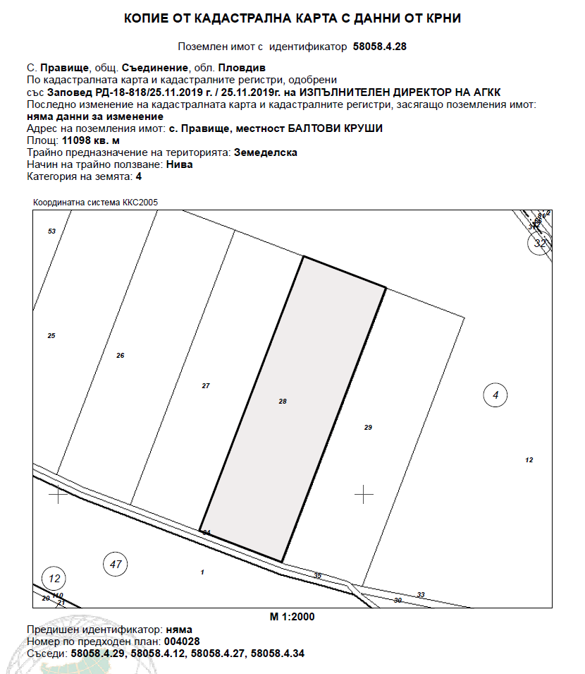 Земеделска земя Правище