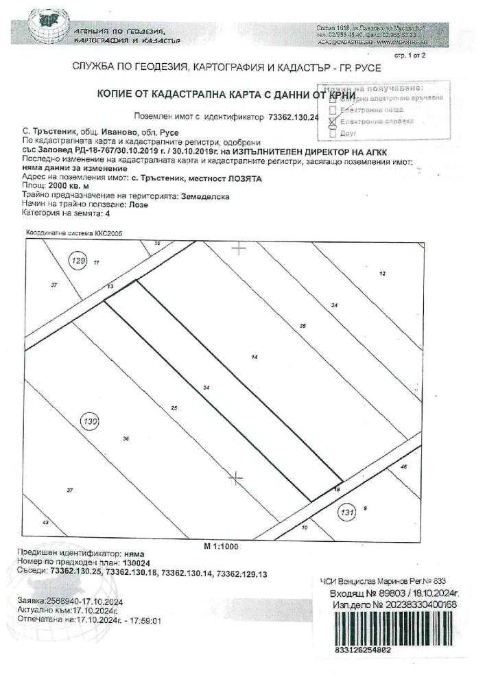 Земеделска земя Тръстеник